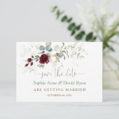 Blätter Hochzeitsauftritte für die Aquarellmauer Save The Date (Stehend Vorderseite)