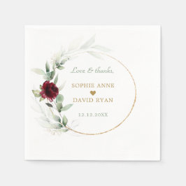 Blätter Hochzeitsauftritte für die Aquarellmauer Serviette