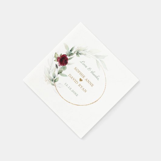 Blätter Hochzeitsauftritte für die Aquarellmauer Serviette (Ecke)
