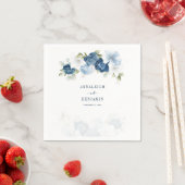 Blätter Hochzeitscocktail im blauen Blumengrün Serviette (Beispiel)