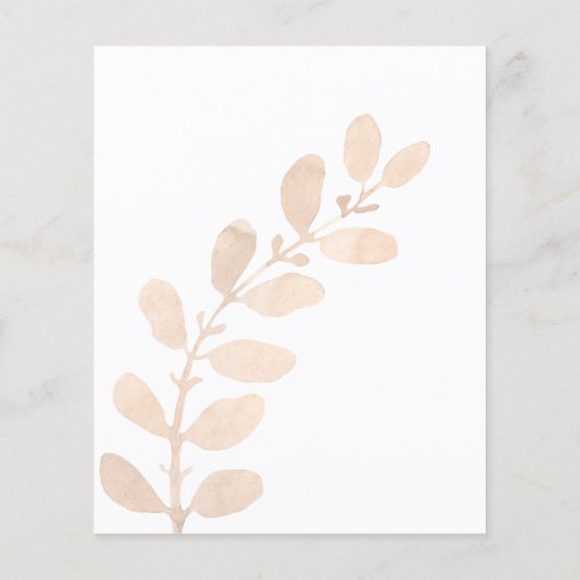 Blätter Hochzeitsessen Probe Einladung (Rückseite)