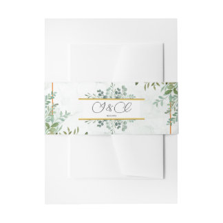 Blätter Hochzeitsfeier Einladungsbanderole