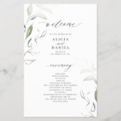 Blätter Hochzeitsfeier im eleganten Grünen Flyer (Vorne)