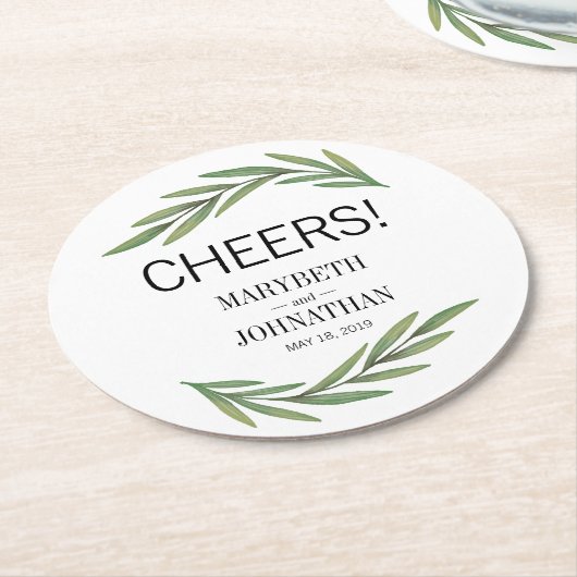 Blätter Hochzeitsfeier Untersetzer (Angewinkelt)