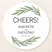 Blätter Hochzeitsfeier Untersetzer (Vorderseite)