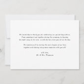 Blätter Hochzeitsfeiern mit Aquarellfarben Dankeskarte (Rückseite)