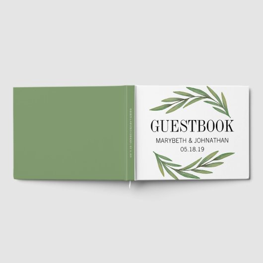 Blätter Hochzeitsgeistbuch für Aquarellen Gästebuch (Voll)