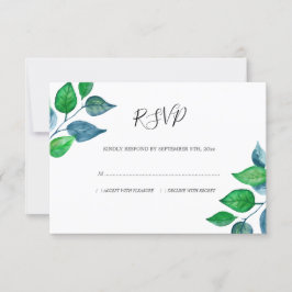 Blätter Hochzeitskur von Aquarellblättern RSVP Karte