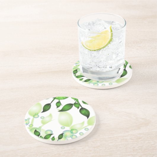 Blätter im Garten "Fresh Garden" Getränkeuntersetzer (Seite)