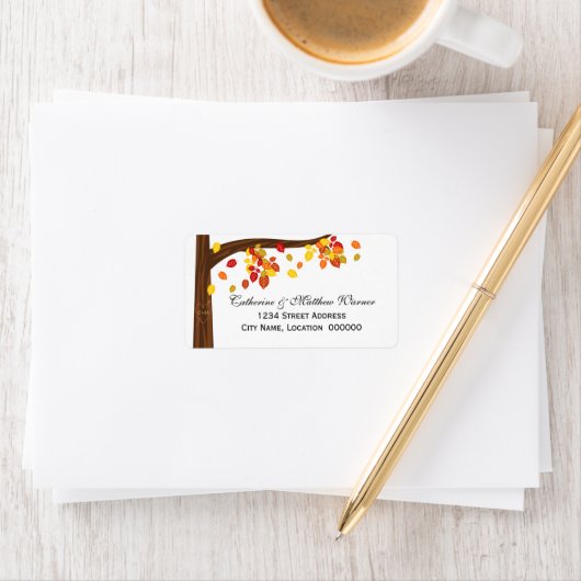 Blätter im Herbst Adressaufkleber (Insitu)