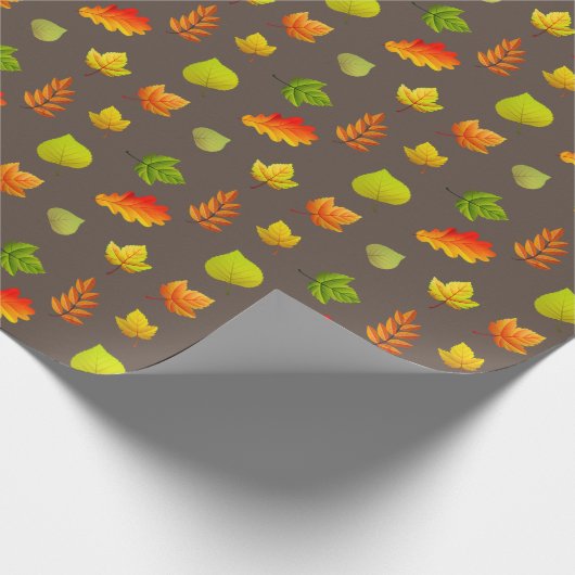 Blätter im Herbst auf braun Geschenkpapier (Ecke)