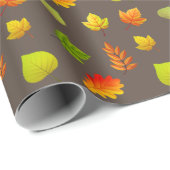 Blätter im Herbst auf braun Geschenkpapier (Rolleneckpunkt)
