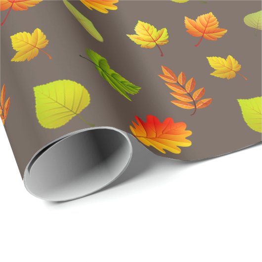 Blätter im Herbst auf braun Geschenkpapier (Rolleneckpunkt)