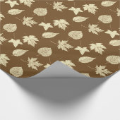 Blätter im Herbst - beige und Schokolade Geschenkpapier (Ecke)
