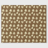 Blätter im Herbst - beige und Schokolade Geschenkpapier (Flach)