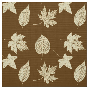 Blätter im Herbst - beige und Schokolade Stoff