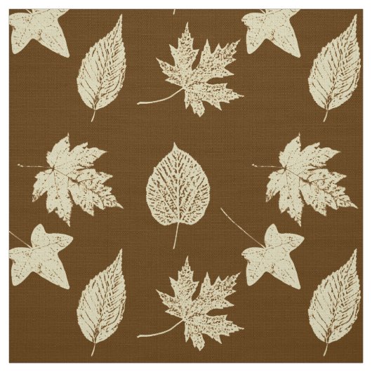Blätter im Herbst - beige und Schokolade Stoff (Muster)