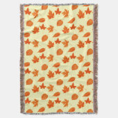 Blätter im Herbst - blassgelb und orange Decke (Vorderseite Vertikal)