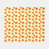 Blätter im Herbst - blassgelb und orange Fleecedecke (Vorderseite (Horizontal))