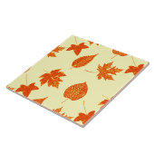 Blätter im Herbst - blassgelb und orange Fliese (Seite)