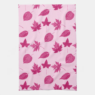 Blätter im Herbst - Bordeaux und Muschel rosa Handtuch