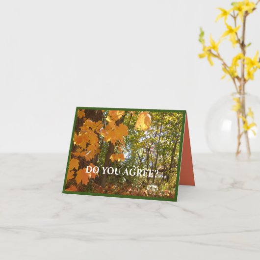 Blätter im Herbst färben sich Karte (Gelbe Blume)