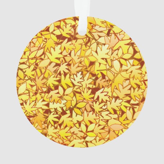 Blätter im Herbst, goldgelb Ornament (Rückseite)