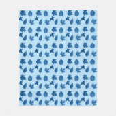 Blätter im Herbst - Indigo und blass Fleecedecke (Vorderseite)