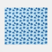 Blätter im Herbst - Indigo und blass Fleecedecke (Vorderseite (Horizontal))