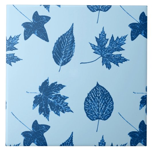 Blätter im Herbst - Indigo und blass Fliese (Vorderseite)