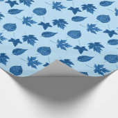 Blätter im Herbst - Indigo und blass Geschenkpapier (Ecke)