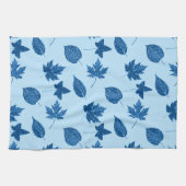 Blätter im Herbst - Indigo und blass Geschirrtuch (Horizontal)