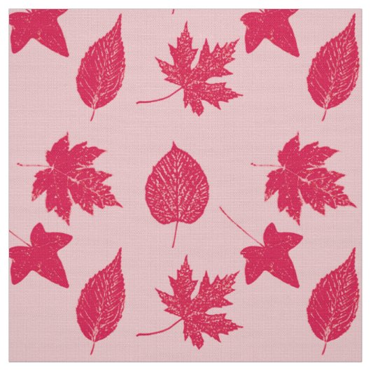 Blätter im Herbst - Korallenfarben Stoff (Muster)