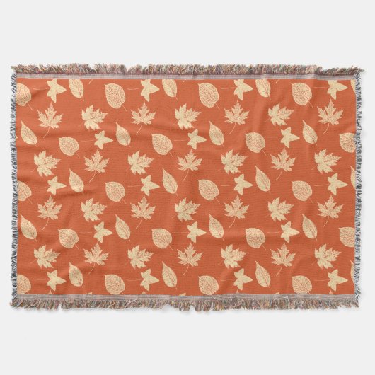 Blätter im Herbst - Mandarine Decke (Vorderseite)
