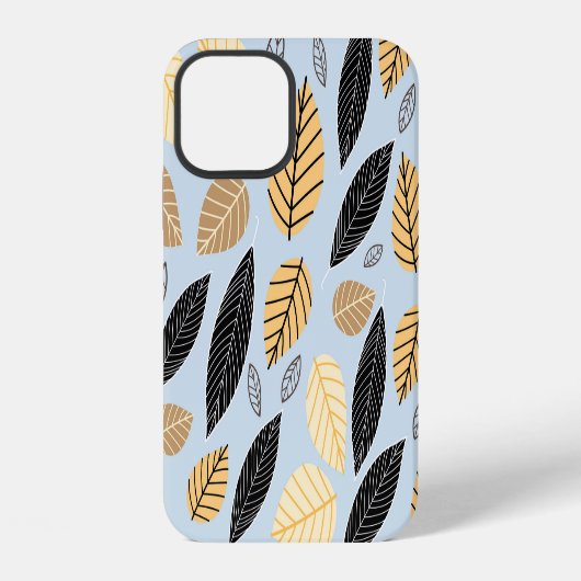 Blätter im Herbst: Nahtloser blauer Hintergrund iPhone Hülle (Rückseite)