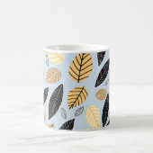 Blätter im Herbst: Nahtloser blauer Hintergrund Kaffeetasse (Mittel)
