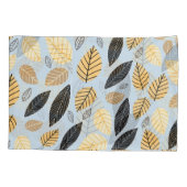 Blätter im Herbst: Nahtloser blauer Hintergrund Kissenbezug (Rückseite)