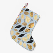 Blätter im Herbst: Nahtloser blauer Hintergrund Kleiner Weihnachtsstrumpf (Vorderansicht (hängend))