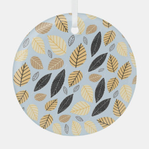 Blätter im Herbst: Nahtloser blauer Hintergrund Ornament Aus Glas