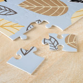 Blätter im Herbst: Nahtloser blauer Hintergrund Puzzle (Seite)