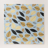 Blätter im Herbst: Nahtloser blauer Hintergrund Puzzle (Horizontal)