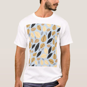 Blätter im Herbst: Nahtloser blauer Hintergrund T-Shirt