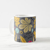Blätter im Herbst: Nahtloses dunkles Muster Kaffeetasse (Vorderseite Links)