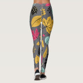 Blätter im Herbst: Nahtloses dunkles Muster Leggings (Rückseite)