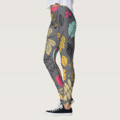 Blätter im Herbst: Nahtloses dunkles Muster Leggings (Links)