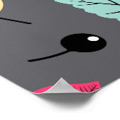 Blätter im Herbst: Nahtloses dunkles Muster Poster (Ecke)