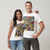 Blätter im Herbst: Nahtloses dunkles Muster T-Shirt (Unisex)