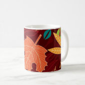 Blätter im Herbst: Nahtloses Naturmuster Kaffeetasse (VorderseiteRechts)