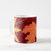Blätter im Herbst: Nahtloses Naturmuster Kaffeetasse (Vorderseite Links)