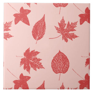Blätter im Herbst - orange und rosa Fliese